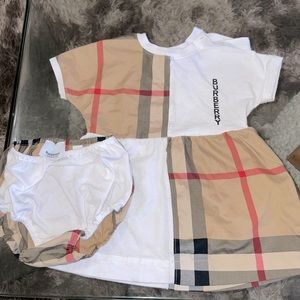 Burberry Girl’s Elena Vintage Check logo dress w/ bloomers Size 1-18 Months $150